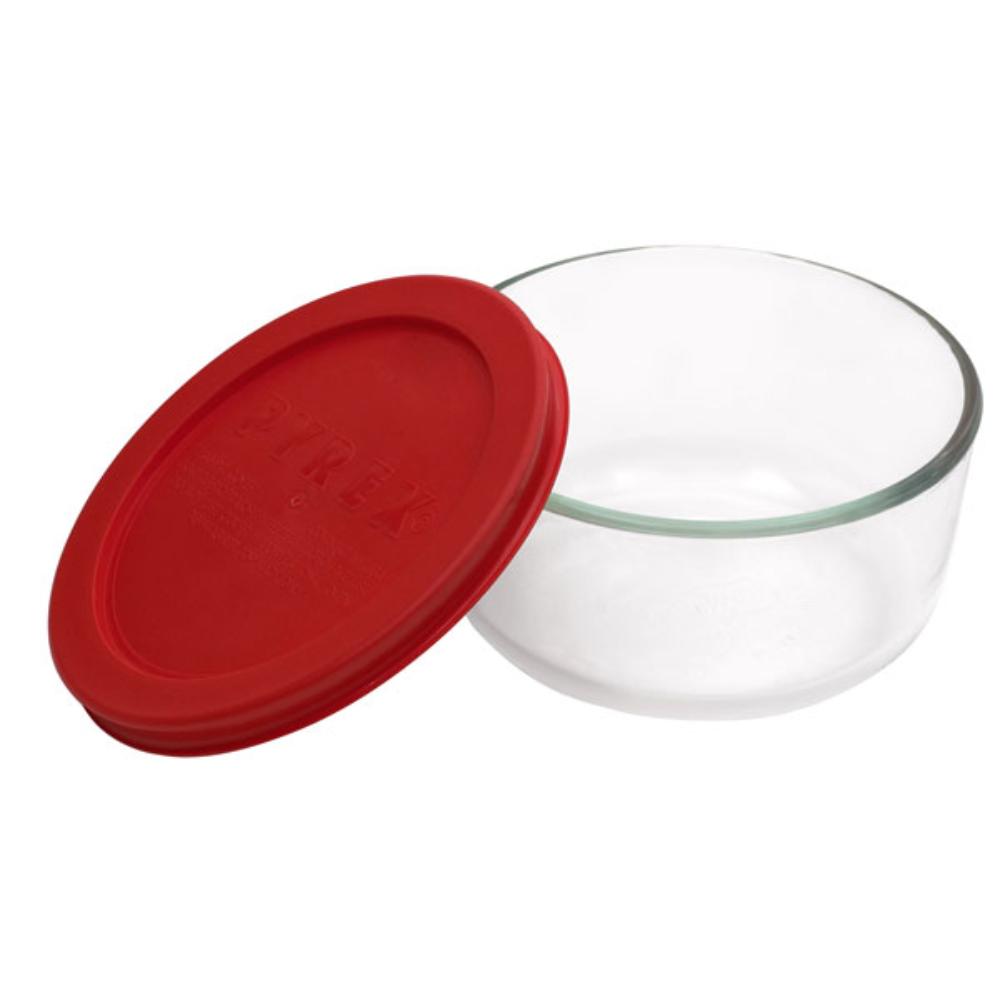 Bowl Redondo 1Qt - 950 ml Tapa Plástica Roja Pyrex 5302730/1113766